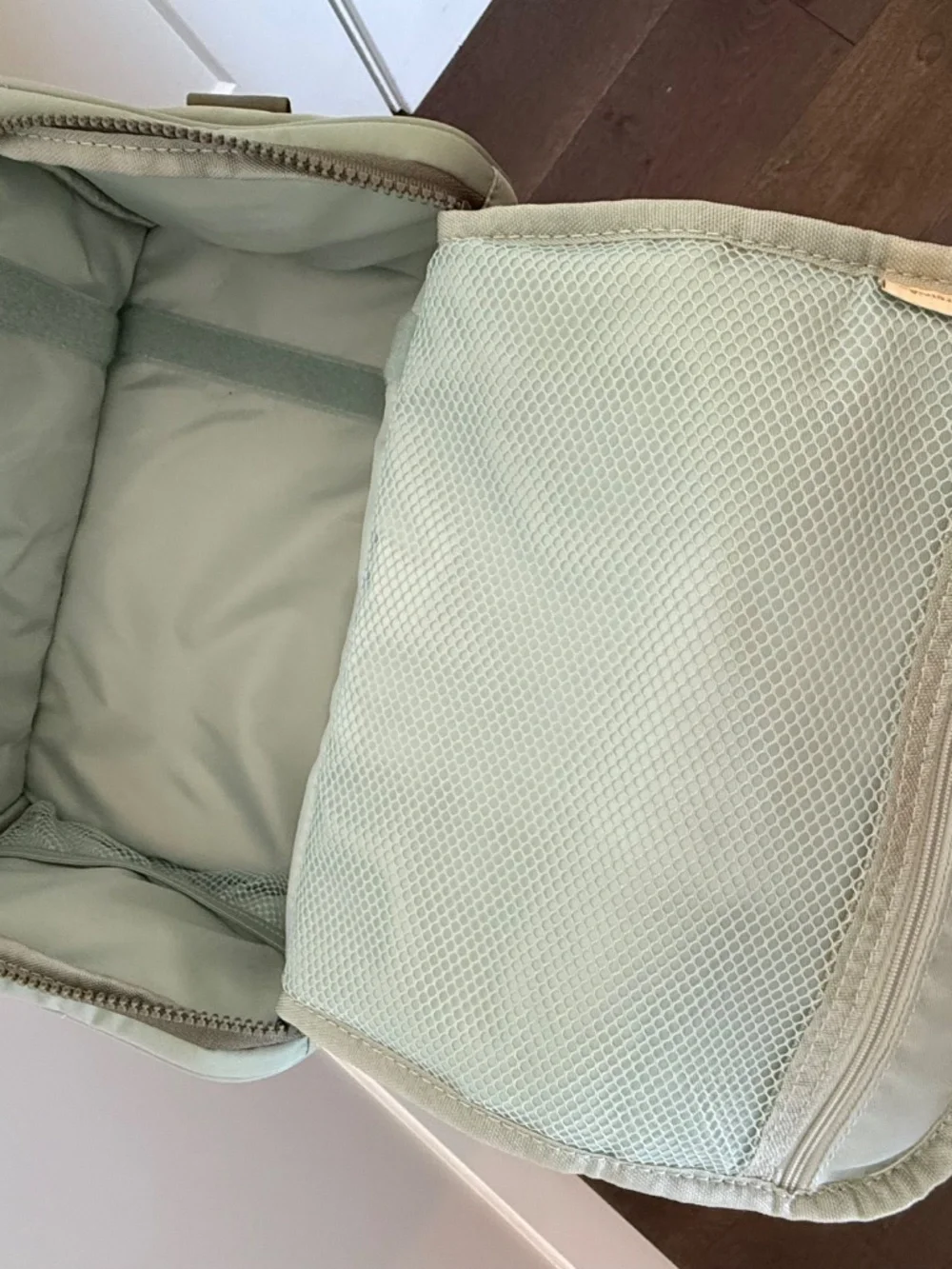 Makeup Weekender Travel Bag Cosmetic Organizer Sage Green Quilted Train Case